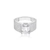 Shymi Women's Wide Pave Center Stone Band - Silver