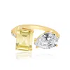 Shymi Women's Yellow / Orange Toi Et Moi Ring - Yellow & White