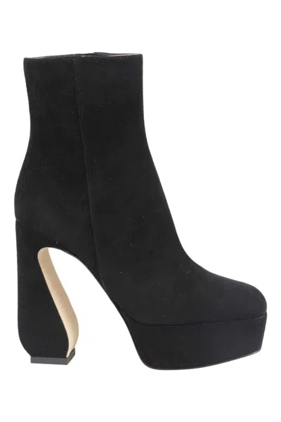 SI ROSSI BLACK SUEDE ANKLE BOOTS
