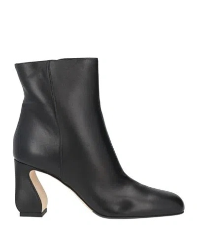 Si Rossi By Sergio Rossi Woman Ankle Boots Black Size 11 Leather