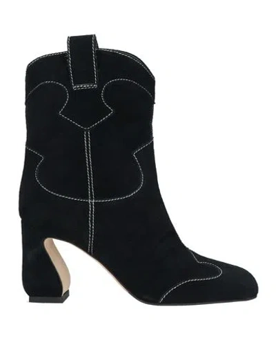 Si Rossi By Sergio Rossi Woman Ankle Boots Black Size 6 Leather