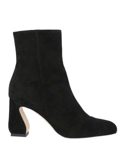 Si Rossi By Sergio Rossi Woman Ankle Boots Black Size 10 Leather