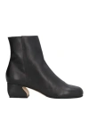 Si Rossi By Sergio Rossi Woman Ankle Boots Black Size 8 Leather In Animal Print