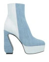 Si Rossi By Sergio Rossi Woman Ankle Boots Blue Size 7.5 Textile Fibers In Blue