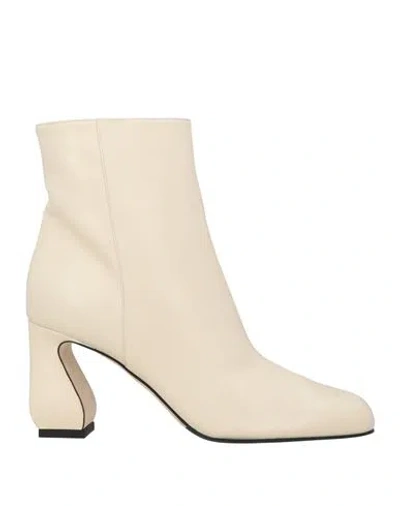 Si Rossi By Sergio Rossi Woman Ankle Boots Ivory Size 11 Leather In White