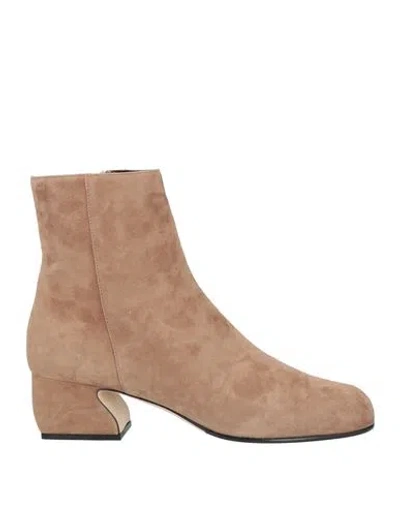 Si Rossi By Sergio Rossi Woman Ankle Boots Light Brown Size 7.5 Leather In Sand