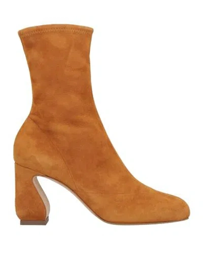 Si Rossi By Sergio Rossi Woman Ankle Boots Ocher Size 8 Soft Leather In Yellow