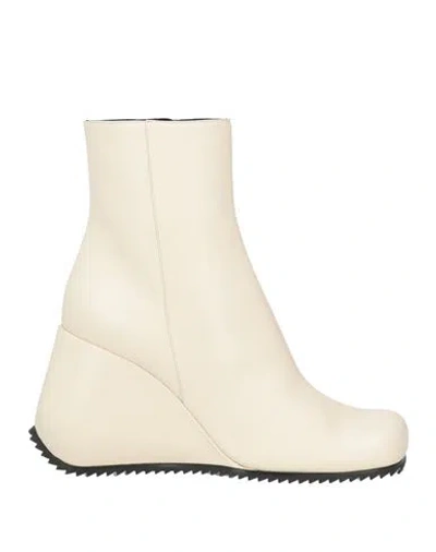 Si Rossi By Sergio Rossi Woman Ankle Boots Off White Size 6 Leather