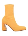 Si Rossi By Sergio Rossi Woman Ankle Boots Orange Size 10 Textile Fibers In Orange