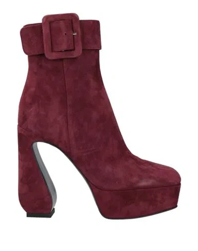 Si Rossi By Sergio Rossi Woman Ankle Boots Plum Size 6.5 Leather In Purple