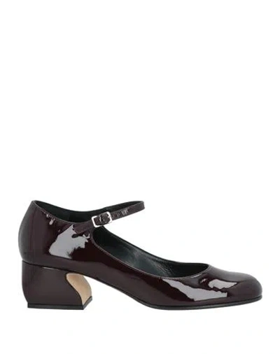 Si Rossi By Sergio Rossi Woman Pumps Burgundy Size 9 Leather In Red