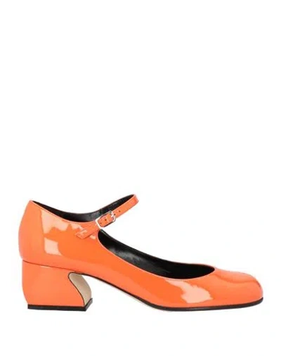 Si Rossi By Sergio Rossi Woman Pumps Orange Size 8 Leather In Orange