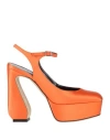 Si Rossi By Sergio Rossi Woman Pumps Orange Size 8 Textile Fibers In Orange