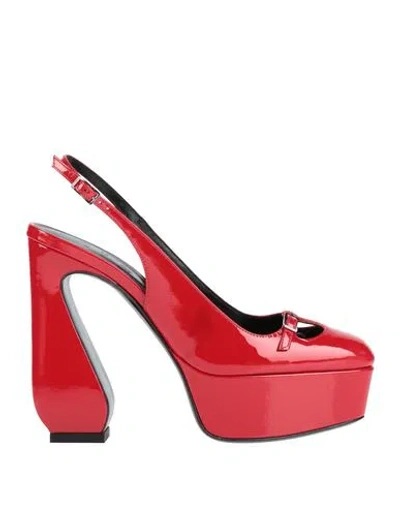 Si Rossi By Sergio Rossi Woman Pumps Red Size 6.5 Leather