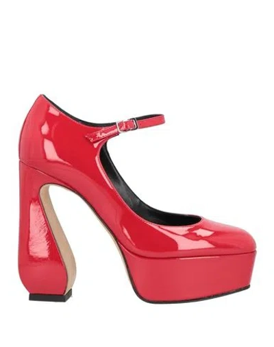 Si Rossi By Sergio Rossi Woman Pumps Red Size 8 Soft Leather