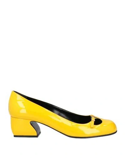Si Rossi By Sergio Rossi Woman Pumps Yellow Size 6 Leather