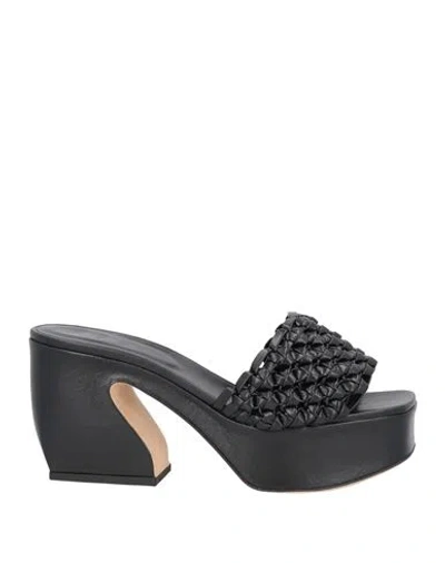 Si Rossi By Sergio Rossi Woman Sandals Black Size 11 Leather