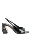 Si Rossi By Sergio Rossi Woman Sandals Black Size 7.5 Soft Leather