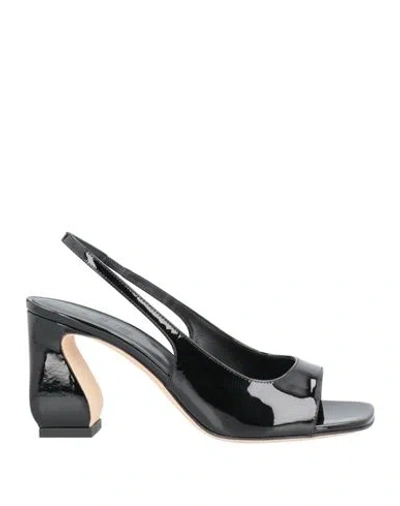 Si Rossi By Sergio Rossi Woman Sandals Black Size 7.5 Soft Leather