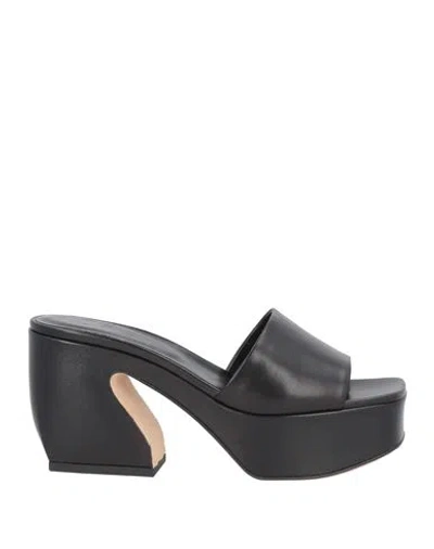 Si Rossi By Sergio Rossi Woman Sandals Black Size 7 Leather