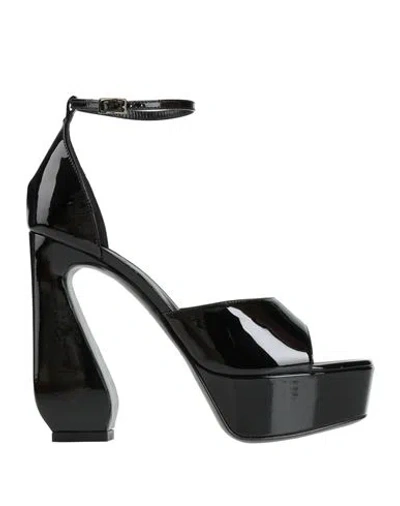 Si Rossi By Sergio Rossi Woman Sandals Black Size 8 Leather