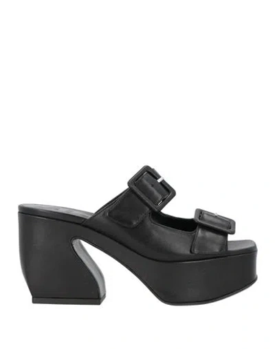 Si Rossi By Sergio Rossi Woman Sandals Black Size 8 Leather