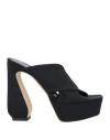 SI ROSSI BY SERGIO ROSSI SI ROSSI BY SERGIO ROSSI WOMAN SANDALS BLACK SIZE 8 TEXTILE FIBERS