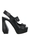 Si Rossi By Sergio Rossi Woman Sandals Black Size 9 Leather