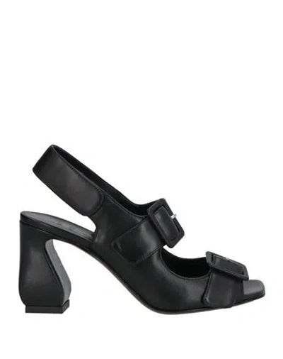 Si Rossi By Sergio Rossi Woman Sandals Black Size 9 Leather