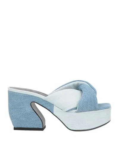 Si Rossi By Sergio Rossi Woman Sandals Blue Size 5 Textile Fibers