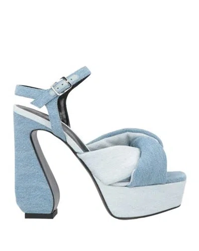 Si Rossi By Sergio Rossi Woman Sandals Blue Size 8 Textile Fibers