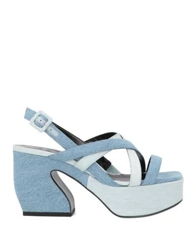 Si Rossi By Sergio Rossi Woman Sandals Blue Size 8 Textile Fibers