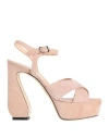Si Rossi By Sergio Rossi Woman Sandals Blush Size 8 Leather In Pink