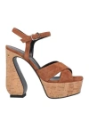 SI ROSSI BY SERGIO ROSSI SI ROSSI BY SERGIO ROSSI WOMAN SANDALS BROWN SIZE 5 LEATHER