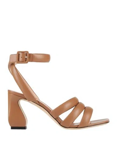 Si Rossi By Sergio Rossi Woman Sandals Camel Size 10 Leather In Beige