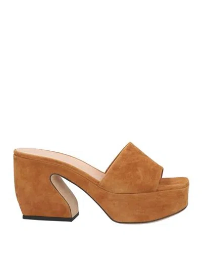 Si Rossi By Sergio Rossi Woman Sandals Camel Size 7 Leather In Beige