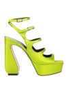 Si Rossi By Sergio Rossi Woman Sandals Light Green Size 8 Textile Fibers In Green