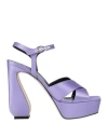 Si Rossi By Sergio Rossi Woman Sandals Light Purple Size 8 Textile Fibers