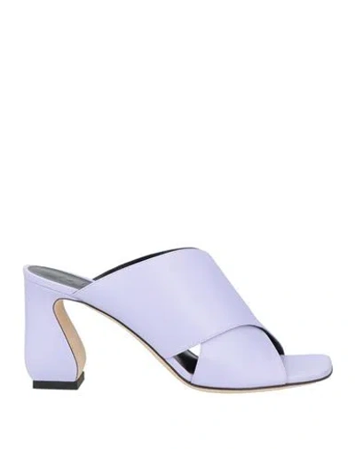 Si Rossi By Sergio Rossi Woman Sandals Lilac Size 10 Soft Leather In Purple