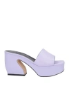 Si Rossi By Sergio Rossi Woman Sandals Lilac Size 9 Leather In Purple
