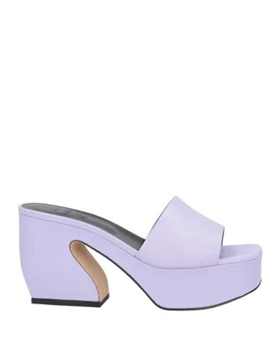 Si Rossi By Sergio Rossi Woman Sandals Lilac Size 9 Leather In Purple