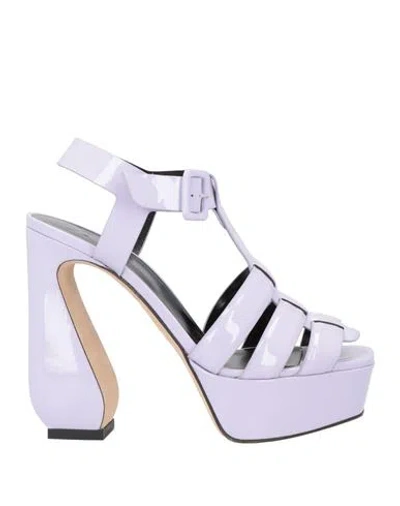 Si Rossi By Sergio Rossi Woman Sandals Lilac Size 8 Leather In Purple