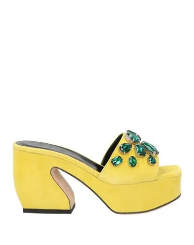 Si Rossi By Sergio Rossi Woman Sandals Lime Green Size 5.5 Leather