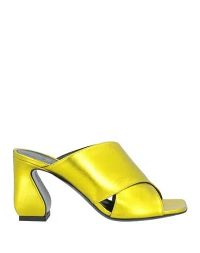 Si Rossi By Sergio Rossi Woman Sandals Lime Green Size 8 Leather