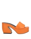 Si Rossi By Sergio Rossi Woman Sandals Orange Size 7 Leather