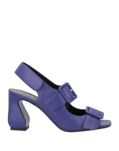 Si Rossi By Sergio Rossi Woman Sandals Purple Size 9 Leather