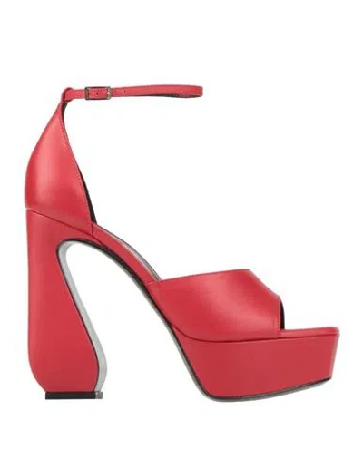 Si Rossi By Sergio Rossi Woman Sandals Red Size 7 Leather