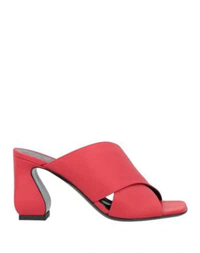 Si Rossi By Sergio Rossi Woman Sandals Red Size 8 Soft Leather