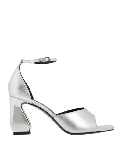 Si Rossi By Sergio Rossi Woman Sandals Silver Size 8 Leather