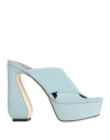 Si Rossi By Sergio Rossi Woman Sandals Sky Blue Size 7.5 Textile Fibers